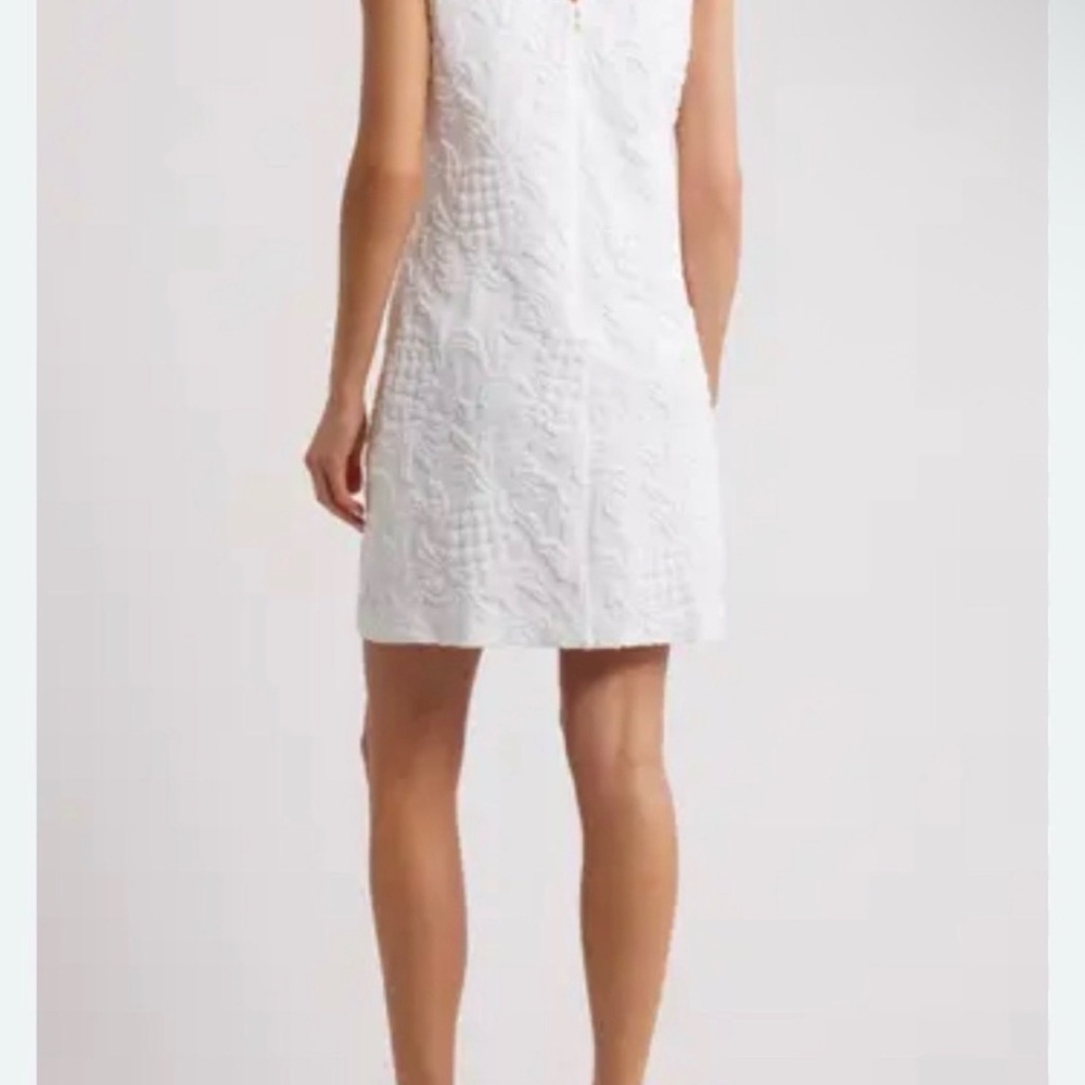 Lilly Pulitzer White Textured Midi Dress with Bow Shoulders - Picture 5 of 13